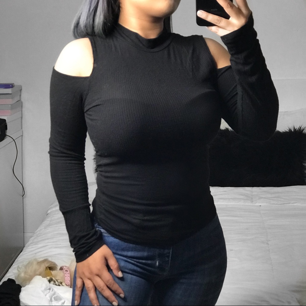 Black long sleeve with shoulder cut outs